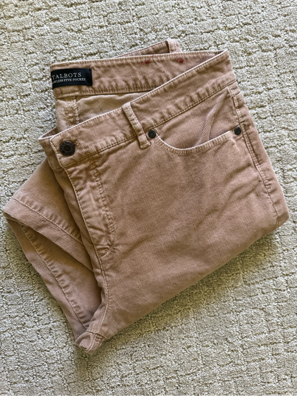 Talbots Women’s Straight Leg Corduroy Jeans Size 10 Light Brown Tan Cottagecore